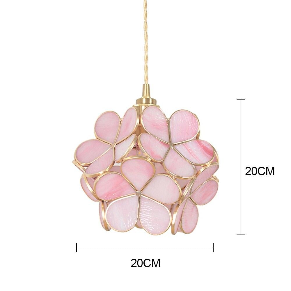 Glass Pendant Lamp Flower Lighting Japanese Loft LED Crystal Hanging Lights For Dining Room Bedroom Kitchen Art Deco Fixtures