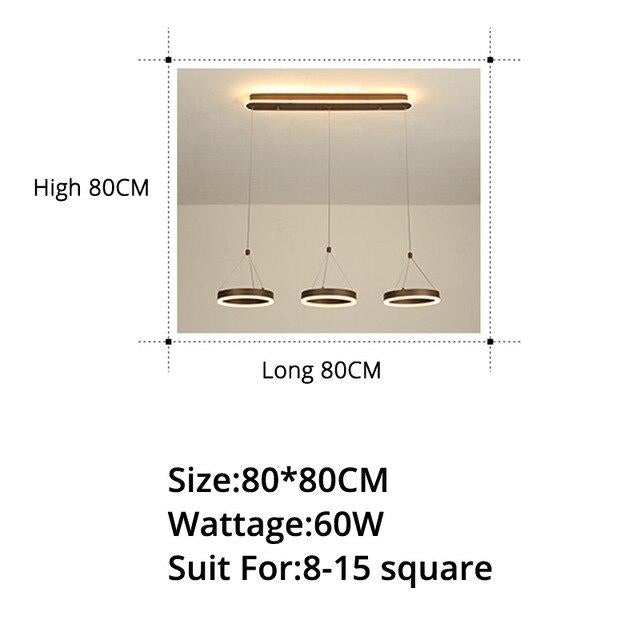 Coffee Led Pendant Light Kitchen Dinning Room Backside Lighting 3 Heads Round Acrylic Lamp Lustres Luminaire Indoor Fixtures