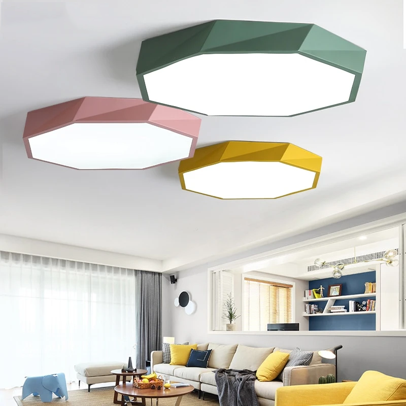 Led Ceiling Light Colorful  Macarons Indoor Light For Living Room Bedroom Luminaria Teto Aisle High 6cm Home Lighting Fixture