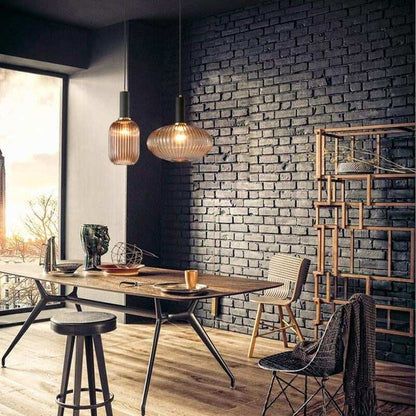 Novelty Stripe Glass Hanging Lights E27 LED 6 Color Lamp Holder Pendant Lamp For Kitchen Living Room Bedroom Hotel Restaurant