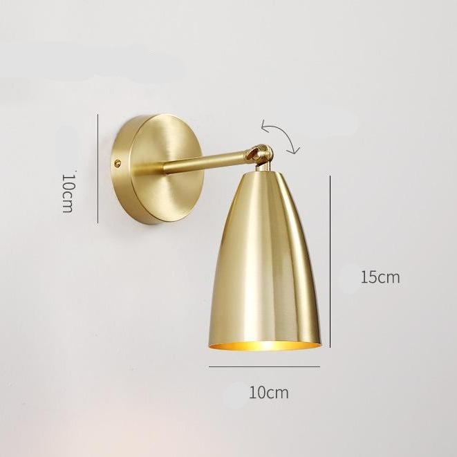 Nordic Copper Bedroom Wall Lamp Creative Modern Minimalist Stair Corridor Porch Living Room Dining Room Personality Copper Wall Lamp