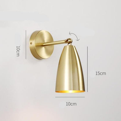 Nordic Copper Bedroom Wall Lamp Creative Modern Minimalist Stair Corridor Porch Living Room Dining Room Personality Copper Wall Lamp