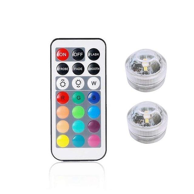 Remote Controlled RGB Submersible Light Battery Operated Underwater Night Lamp Vase Bowl Outdoor Garden Wedding Party Decoration