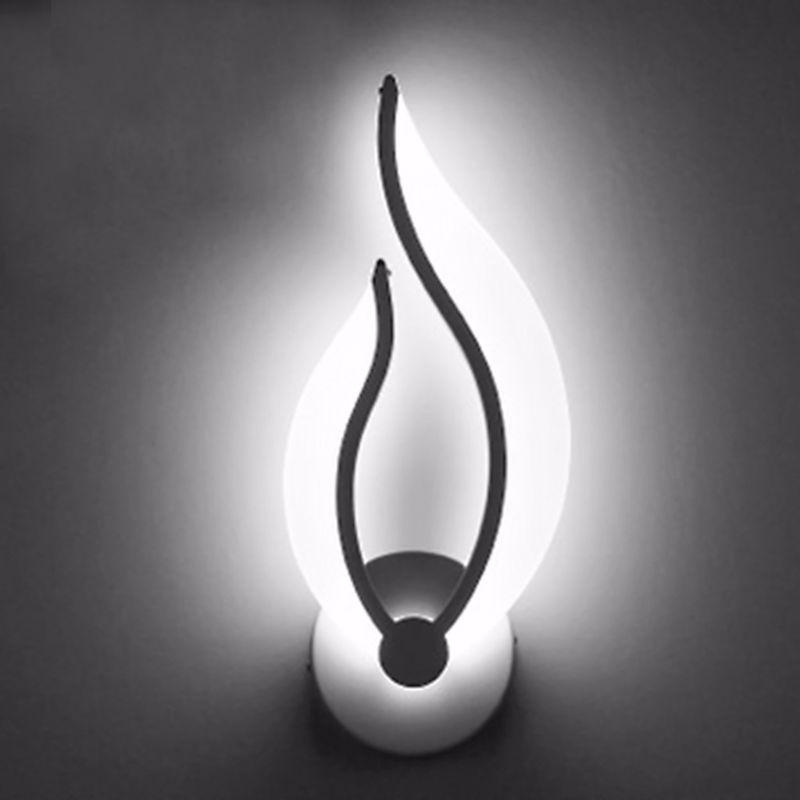 LED Light Modern Wall Lamp Acrylic Sconce 10W Flame Shape Indoor Bathroom Bedroom Living Room Hallway Art Decoration