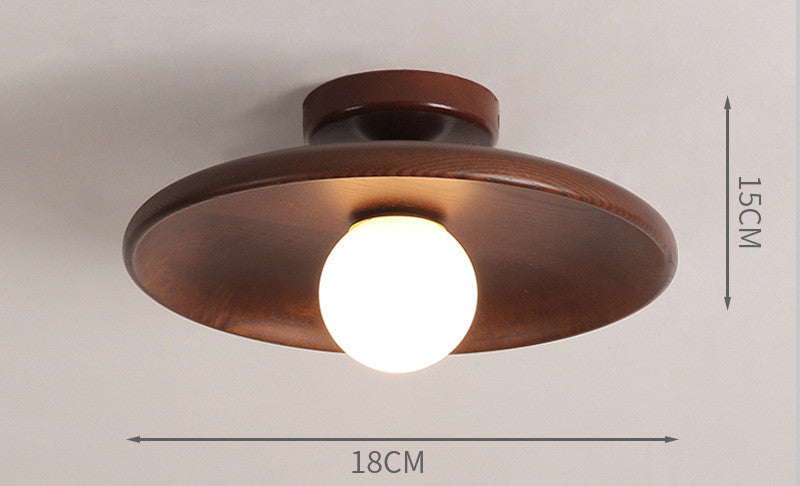 Modern Wooden Ceiling Light Log Color Walnut Wood Ceiling Lamps Surface Ceiling Lighting G9