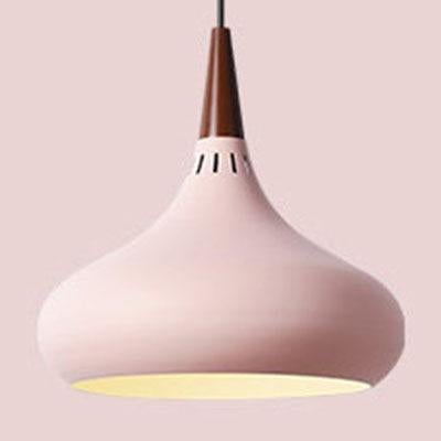 Nordic Single-headed Wooden Dining Chandelier Personality Creativity Macaroon Color Balcony Hollow Chandelier