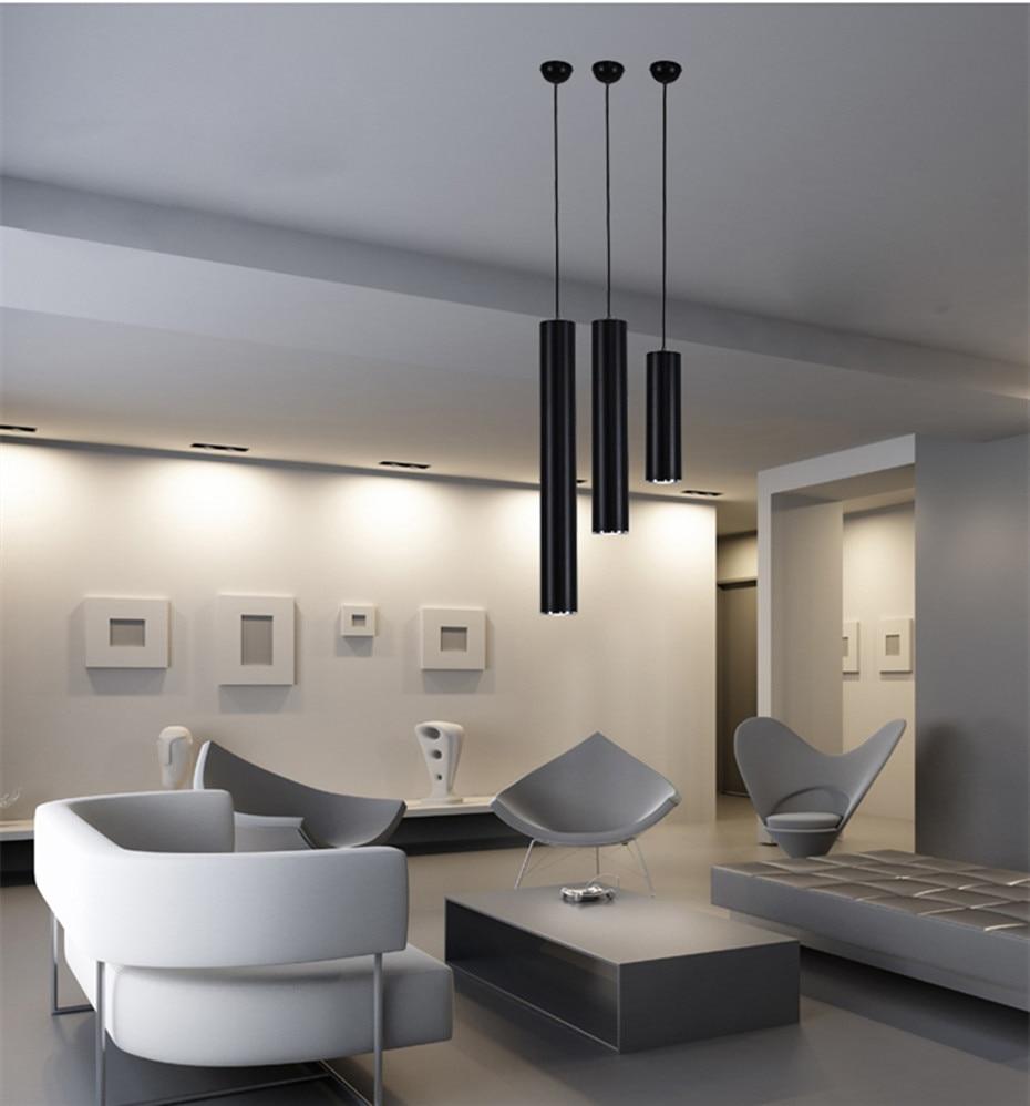 Dimmable led Pendant Lamp Long Tube lamp Kitchen Island Dining Room Shop Bar Decoration Cylinder Pipe Pendant Light Kitchen Lamp