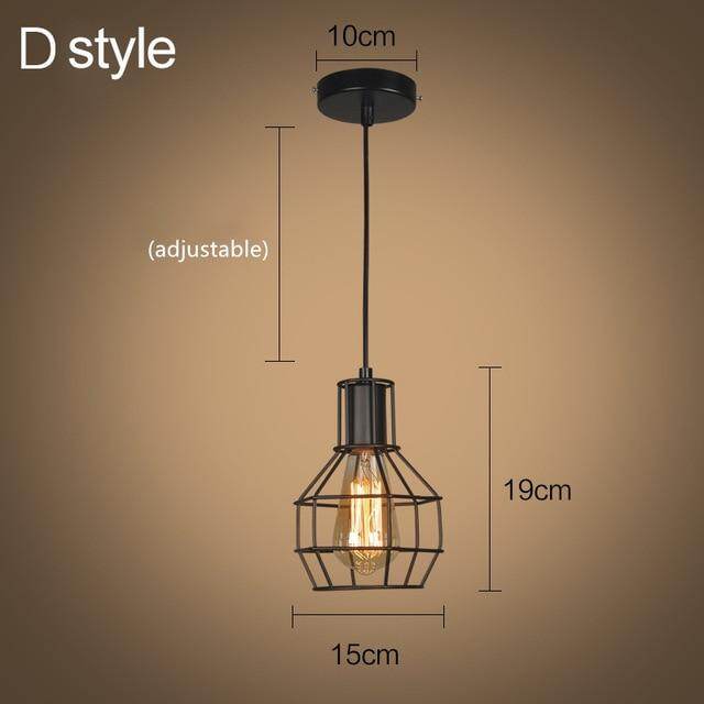 modern cage pendant light iron minimalist retro Scandinavian loft pyramid pendant lamp metal Hanging Lamp E27 Indoor ZDD0011