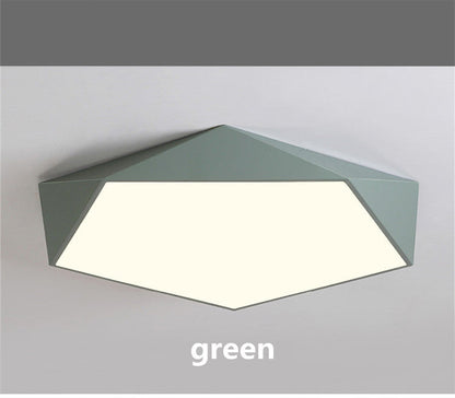 Modern LED Ceiling Lamp Geometric Polygon Iron Metal PVC Indoor Lighting Bedroom Dining Room Decoration Light Fixture
