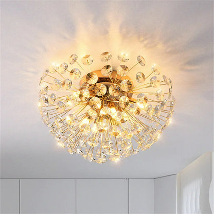 Dandelion Crystal Ceiling Light  New Style Living Room, Bedroom, Study Decoration Light Creative Sun Flower LED Light