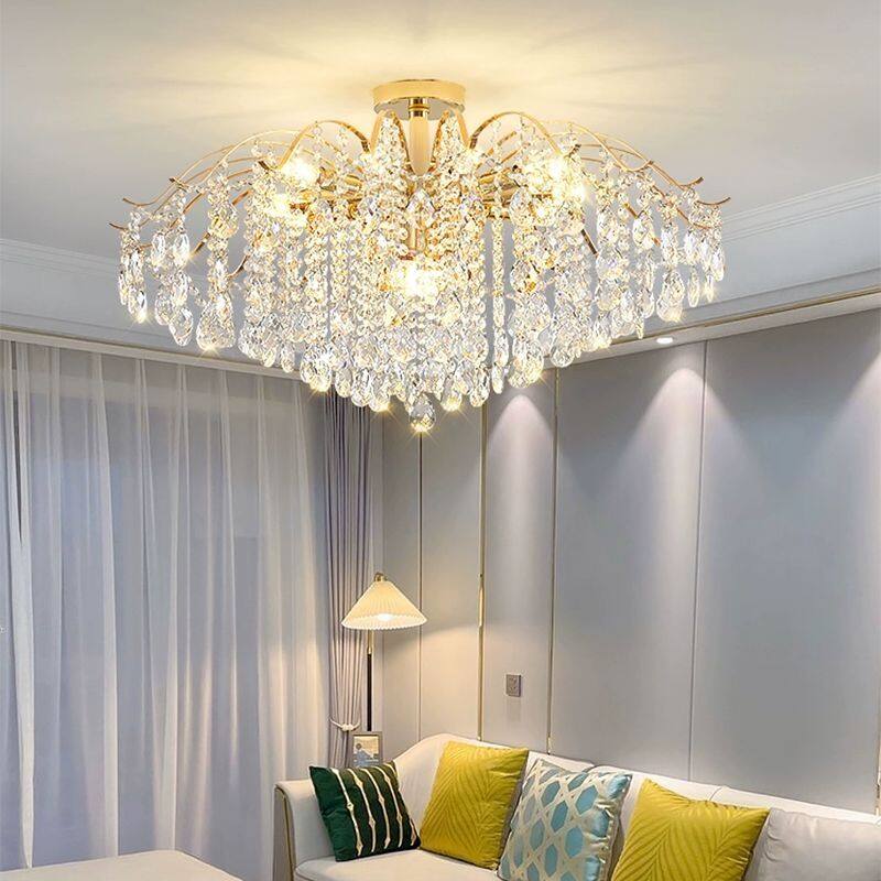 Light Luxury Crystal Ceiling Lamp Post-modern Living Room Main Lamp Simple Atmosphere Crystal Lamp