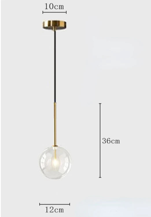 Nordic Clear Glass Lampshade Hanging Light Creative Restaurant Chandelier Simple Bar Cafe Lamps