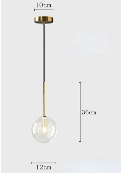 Nordic Clear Glass Lampshade Hanging Light Creative Restaurant Chandelier Simple Bar Cafe Lamps