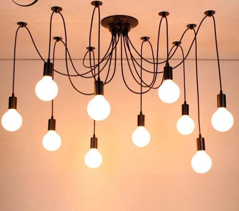 Modern Big Spider Industrial Black Vintage Pendant Lamp Loft Led 14 Heads E27 Hanging Lights For Living Room Restaurants Kitchen