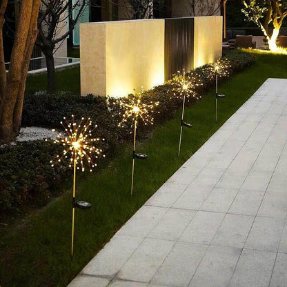 1pcs Outdoor LED Solar Fireworks Lights 90/150 LEDs Waterproof Flash String Light For Garden Patio Christmas Holiday Decoration