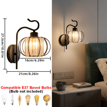 Modern Luxury Gold Wall Lamp Nordic Creative Crystal Sconce Living Room Hallway Bedside Indoor LED Wall Light