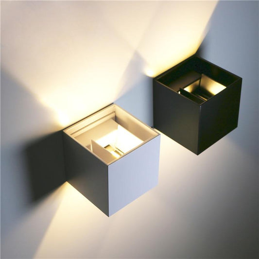 Free Shipping Up And Down Waterproof IP65 Cube LED Wall Lamp Aluminum Adjustable Decoration Wall Mounted  Garden Porch Light