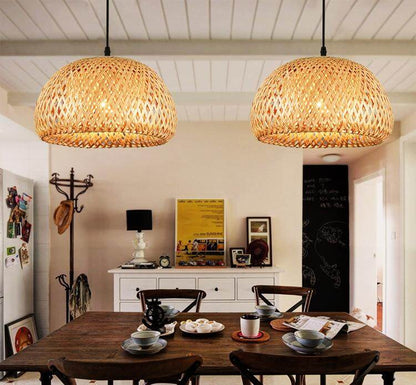 Modern Bamboo Hand Knitted Pendant Lamp For Dinning Living Room