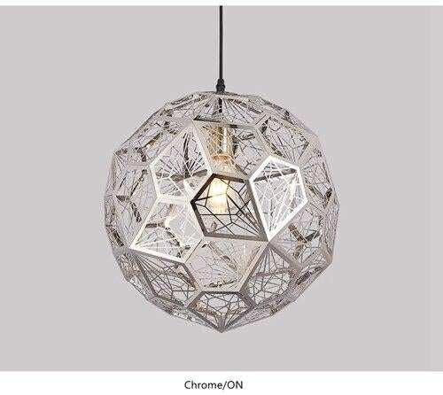 Modern Pendant Light Diamond Frame Shape Nordic Web Ball Hanging Lamp For Kitchen Living Room Shop Restaurant Bar Decor