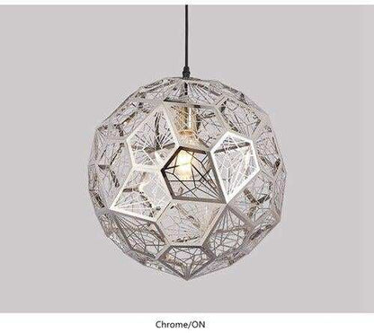 Modern Pendant Light Diamond Frame Shape Nordic Web Ball Hanging Lamp For Kitchen Living Room Shop Restaurant Bar Decor