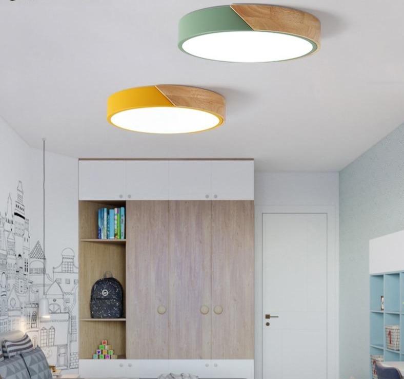 Modern Wooden Led Ceiling Lights For Living Room Bedroom Kitchen Luminaria Led Ultra-thin 5CM Hall Luminaria Led Ceiling Lamp