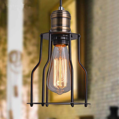 Industrial Vintage Brushed Iron Cage Edison Light Island Light retro Pendant Light