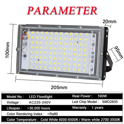 4PCS 100W LED Flood Light Projector IP65 Waterproof Floodlight Spotlight Reflector LED Street Lamp Outdoor Light Lighting