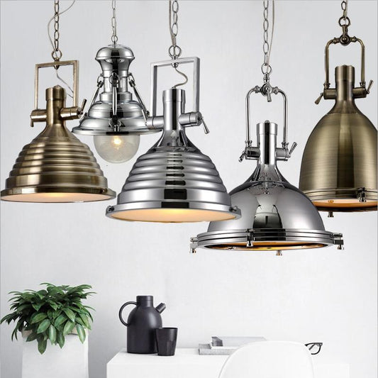 3 Style Loft Retro Industrial Hanging Hardware Metals Pendant Lamp Vintage E27 LED Lights For Kitchen Bar Coffee Light Fixtures