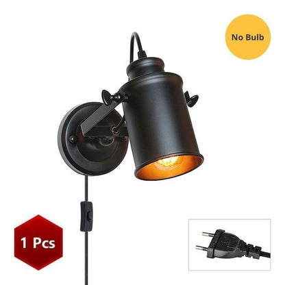 Vintage Wall Lamp Industrial light wall sconc,Plug with push button switch,Retro light wall,bedroom living room aisle lighting