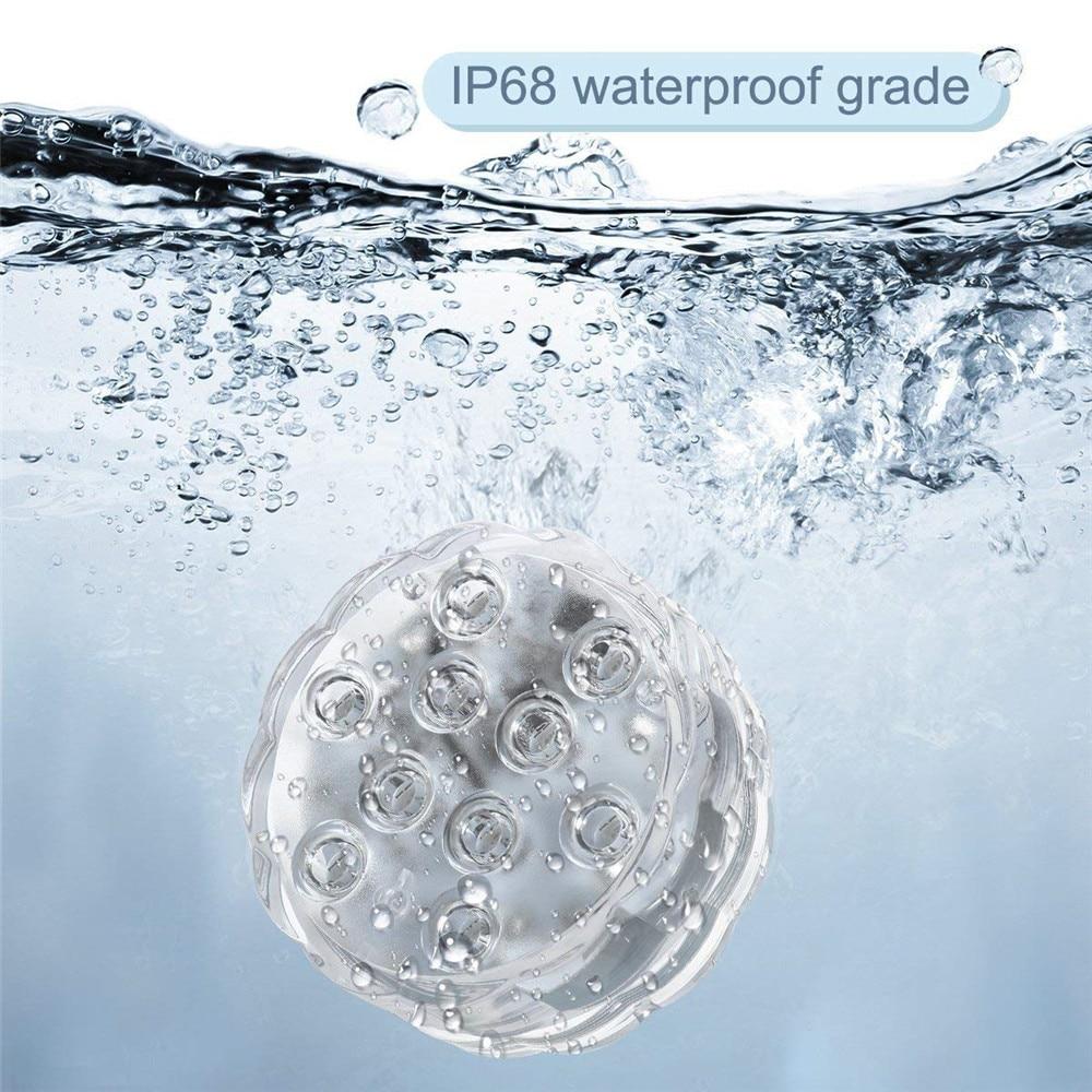 4PC Underwater lamp IP68 Waterproof Multi Color Battery Operated Remote Control Wireless 10-LED lights for Hot Tub,Pond,Pool