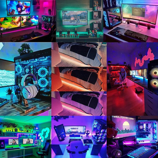 Bluetooth LED Strips Lights luces LED RGB 5050 2835 Flexible Lamp Tape Ribbon With Diode DC 12V 5M 10M 32.8ft Christmas New Year-1