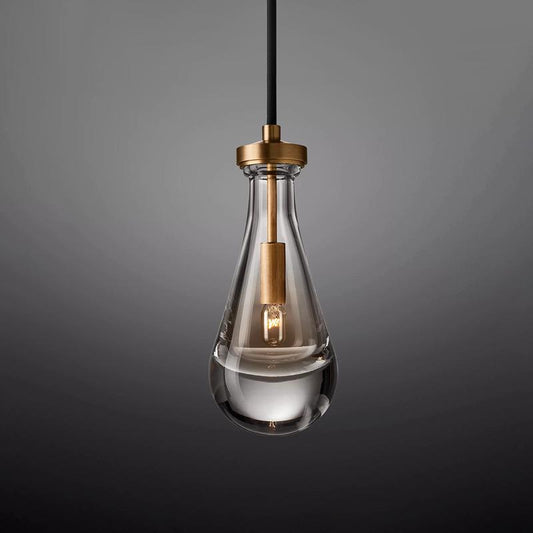 Light Luxury Full Copper Glass Creative Water Drop Chandeliers