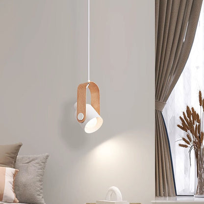 Nordic LED Pendant Light Wood Hanging Lamp Black White For Bedroom Dinnming Room Background Home Indoor Lighting Fixtures