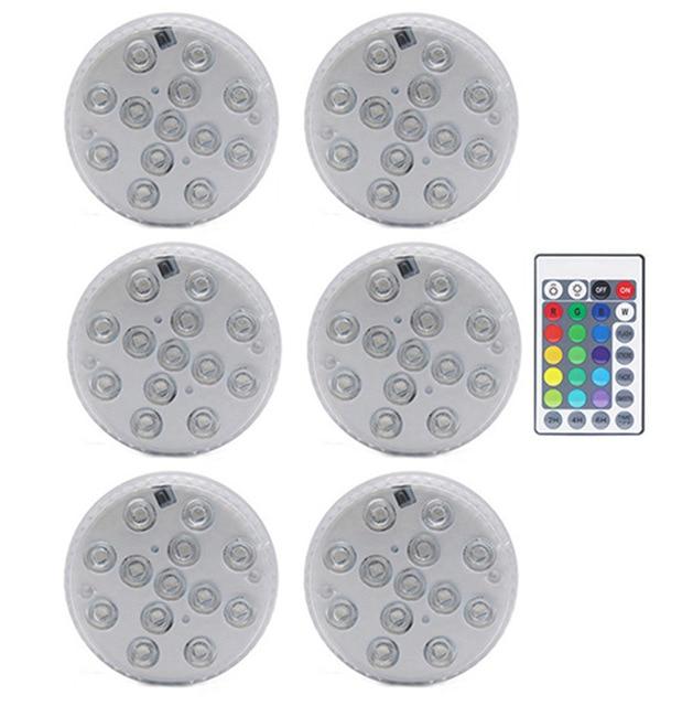 RGB Submersible Light with Magnet 13 LED Underwater Night Light Swimming Pool Light for Outdoor Vase Fish Tank Pond