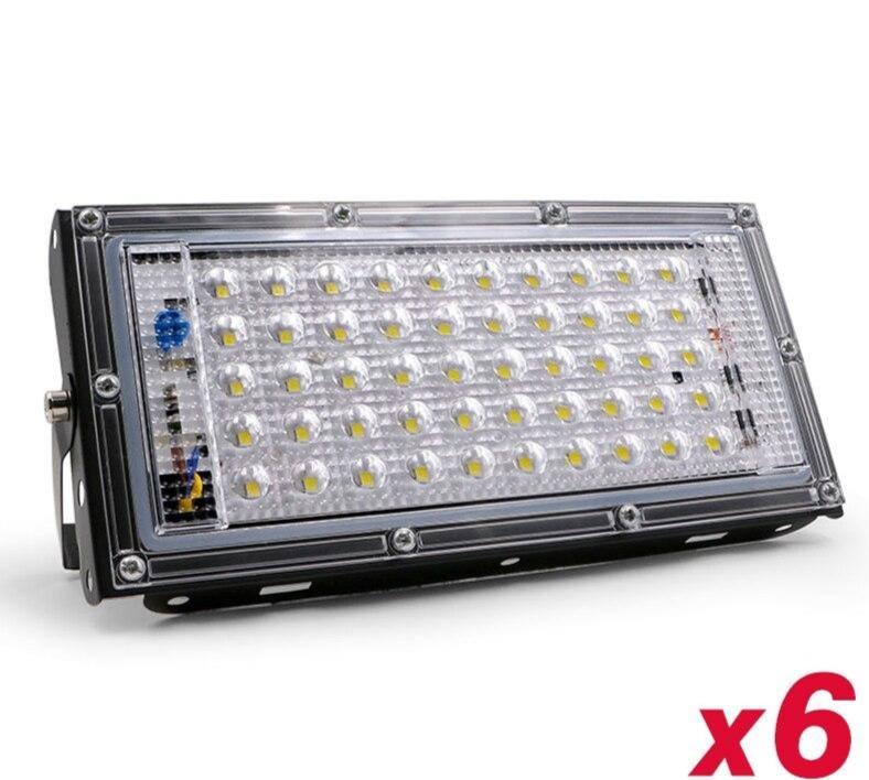 6pcs/lot Waterproof Ip65 LED Flood Light 50W AC Spotlight Led Reflector Floodlights Outdoor Garden Lighting