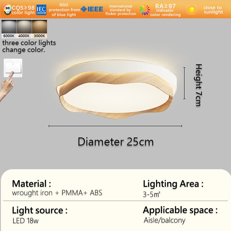 Cream wind aisle light Entrance corridor Cloakroom light Full spectrum eye protection Modern simple balcony ceiling light