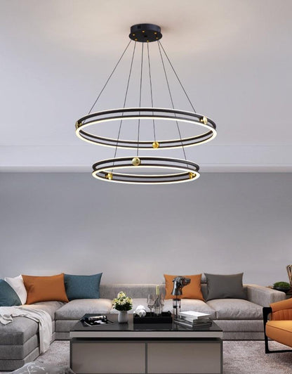 Simple Living Room Chandelier Aluminum Annular Ring