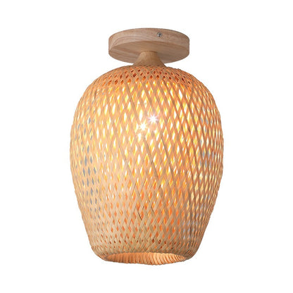 Newest Bamboo Pendant Lamps Ceiling Lights Rattan Wicker Lustre Hand Knit Braiding Suspended Dining