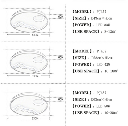 Ceiling Light Led Sun On Mountain Living Room Dining Room Bedroom Study Room Kitchen Ceiling Lamp Round Nordic Children
