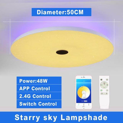 Modern LED Ceiling Lights Dimmable 36W 48W 72W APP Remote Control Bluetooth Music Light Speaker Foyer Bedroom Smart Ceiling Lamp