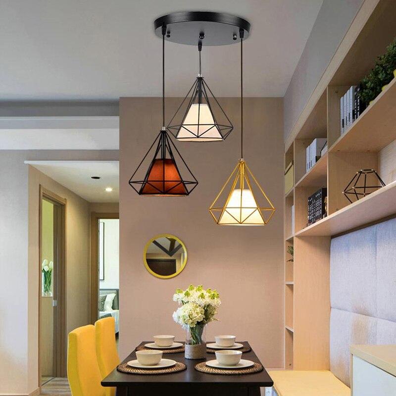 Retro Nordic restaurant chandelier wrought iron personality industrial style creative chandelier lighting living room chandelier