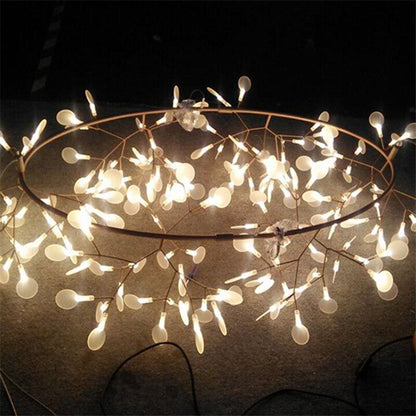 Big Round Modern LED Lamp Firefly Tree Branch Leaf Pendant Light Flower Suspension Lamps Restaurant Art Bar Home Lighting
