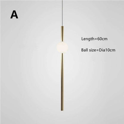 Modern Glass Metal Ball Pendant Lights Luminaria Cylinder Pipe Industrial Lamp Hanglamp Lustre Suspension