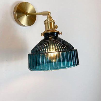 Nordic Literature And Art Fresh Bedroom Glass Brass Copper Wall Lamp