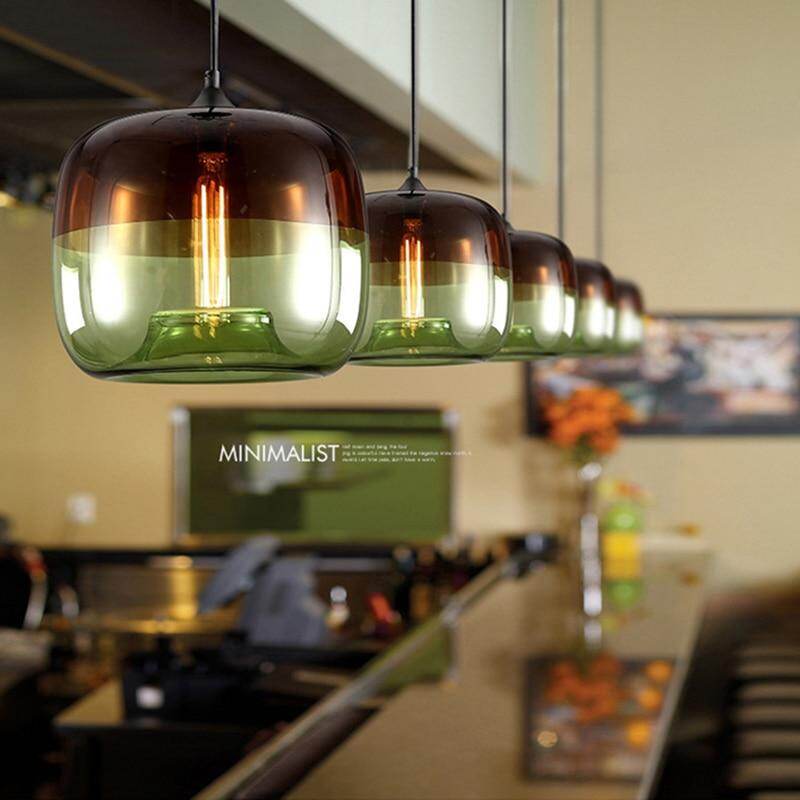 Modern Nordic Art Deco Colorful Hanging Glass Pendant Lamp Lights Fixtures E27 LED For Kitchen Restaurant Living Room Bedroom