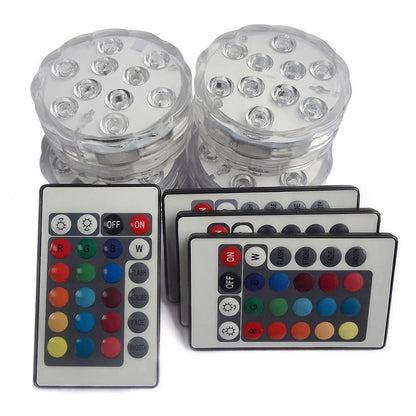 Battery Operated 10leds RGB Led Submersible Light Underwater Night Lamp Garden Swimming Pool Light for Wedding Party Vase Bowl