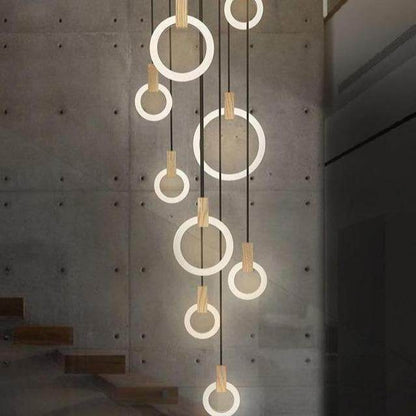 LED Nordic Wooden Iron Acryl Rings DIY LED Lamp LED Light.Pendant Lights.Pendant Lamp.Pendant light For Dinning Room Foyer