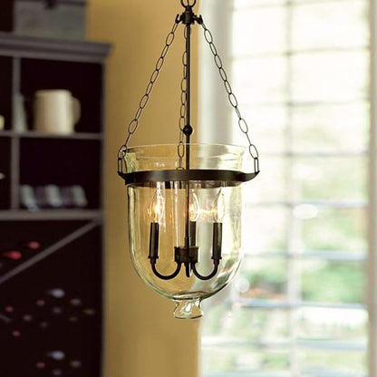 Round American Country Glass Chandelier Candle Lamp Bucket Chandelier