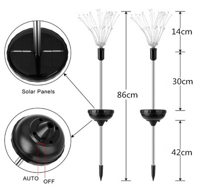 90/150 LED solar light outdoor waterproof eight function flash string lights lawn fireworks lamp garden Christmas holiday decor