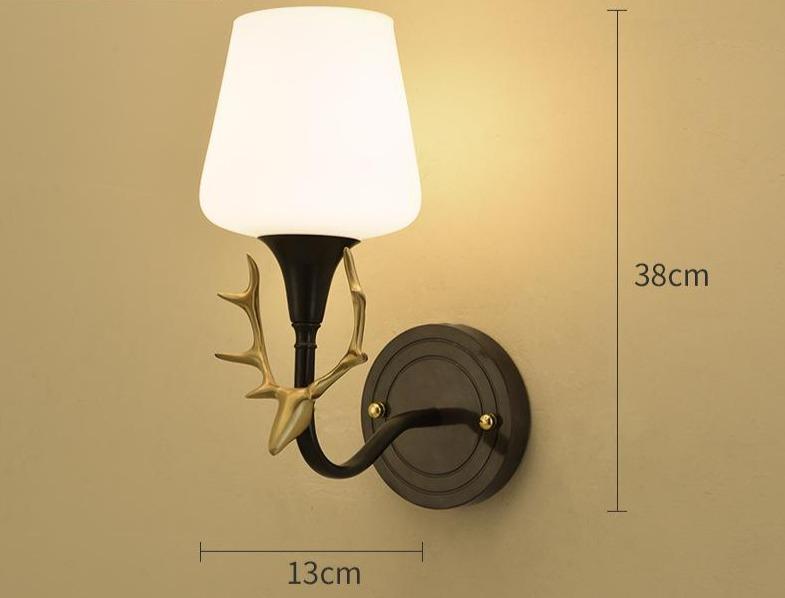 Lovely Antler Bedroom Bedside Staircase Full Copper Wall Lamp